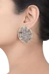 Buy_Masaba_Silver Plated Craved Shield Earrings _at_Aza_Fashions