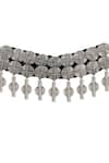 Masaba_Silver Plated Aida Textured Geometric Choker _Online_at_Aza_Fashions