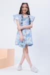 Buy_Hoity Moppet_Blue Denim Embroidery Sequin Calm Shirt Dress _at_Aza_Fashions