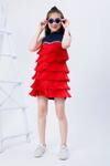 Buy_Hoity Moppet_Red Denim Embellished Tassel Cherry Darling Fringe Dress _Online_at_Aza_Fashions