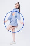 Buy_Hoity Moppet_Blue Denim Cotton Embroidery Sequin Cosmic Placement Shirt Dress _Online_at_Aza_Fashions