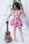 Buy_Hoity Moppet_Pink Twill Crepe Printed Jungle Girl Talk Dress _at_Aza_Fashions