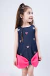 Buy_Hoity Moppet_Blue Denim Embroidery Bead Heart Dress _at_Aza_Fashions