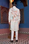 Shop_Ankur J_Cream Habutai Silk Printed Floral Bomber Jacket Kurta Set _at_Aza_Fashions