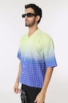 Shop_Dark Hour_Multi Color Cotton Linen Printed Geometric Button Down Shirt _at_Aza_Fashions