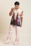 Dark Hour_Multi Color Bemberg Satin Printed Sunset Shirt _Online_at_Aza_Fashions
