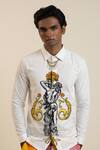 Dark Hour_White Cotton, Poplin Splendid House Of Scientists Artwork Shirt_Online_at_Aza_Fashions
