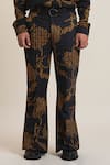Dark Hour_Black Shirt Modal Printed Satin And Pant Set _Online_at_Aza_Fashions