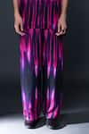 Dark Hour_Black Modal Satin Printed Abstract Pant _Online_at_Aza_Fashions