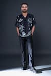 Buy_Dark Hour_Black 100% Silk Print Astrology Space Shirt _at_Aza_Fashions