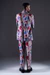 Shop_Dark Hour_Multi Color 100% Cotton Suiting Print Flower Vine Jacket With Pant _at_Aza_Fashions