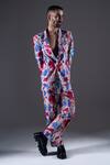 Dark Hour_Multi Color 100% Cotton Suiting Print Flower Vine Jacket _Online_at_Aza_Fashions