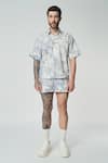 Buy_Dark Hour_Off White Cotton Print Floral Toile De Jouy Shirt With Shorts _at_Aza_Fashions