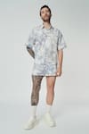 Buy_Dark Hour_Off White Cotton Print Floral Toile De Jouy Shirt With Shorts 