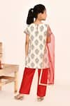 Shop_Samyukta Singhania_Off White Kurta And Pant Cotton Printed Buta Set _at_Aza_Fashions