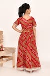 Shop_Samyukta Singhania_Red Lehenga And Blouse Polyester Printed Bandhani Set _at_Aza_Fashions