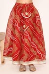 Samyukta Singhania_Red Lehenga And Blouse Polyester Printed Bandhani Set _Online_at_Aza_Fashions