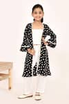 Buy_Samyukta Singhania_Black Polyester Printed Flower Front Open Jacket _at_Aza_Fashions