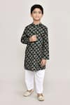 Buy_Samyukta Singhania_Green Cotton Printed Floral Long Kurta _Online_at_Aza_Fashions