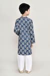 Shop_Samyukta Singhania_Blue Cotton Printed Floral Long Kurta With Pant _at_Aza_Fashions