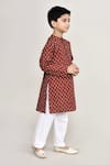 Buy_Samyukta Singhania_Brown Cotton Printed Buta Kurta With Pant 