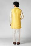 Shop_Paarsh_Yellow Nehru Jacket Organza Hand Embroidered Flying Birds Kurta Set With _at_Aza_Fashions