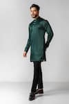 Buy_Paarsh_Green Kurta Linen Satin Plain Pintuck Yoke With Pant _Online_at_Aza_Fashions