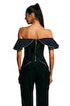 Siddartha Tytler_Black Taffeta Off Shoulder Structured Corset _at_Aza_Fashions