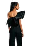 Shop_Siddartha Tytler_Black Taffeta One Shoulder Structured Corset _Online_at_Aza_Fashions