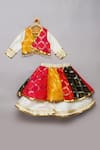 Buy_Tutus by Tutu_Multi Color Brocade Lehenga With Angarkha Crop Top _at_Aza_Fashions