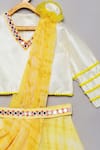 Shop_Tutus by Tutu_Yellow Georgette Embroidered Mirror Work Crop Top Palazzo Set _Online_at_Aza_Fashions