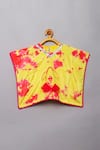 Tutus by Tutu_Yellow Flat Silk Tie Dye Kaftan With Pant _Online_at_Aza_Fashions