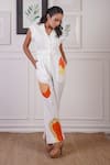 Shop_Ankur J_White Linen Embellished Crochet Lapel Collar Cut-out Pattern Jumpsuit _Online_at_Aza_Fashions