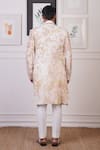 Shop_Ankur J_Ivory Cotton With Silk Mesh Embroidery Thread Mirror Jacket And Pant Set _at_Aza_Fashions