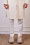 Buy_Ankur J_Cream Crochet Embroidery Mirror Butti Kurta With Pant _Online_at_Aza_Fashions