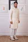 Buy_Ankur J_Cream Crochet Embroidery Mirror Butti Kurta With Pant 