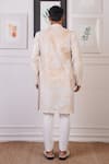 Shop_Ankur J_Cream Cotton With Silk Mesh Embroidery Mirror Tie Dye Overlay Pant Set _at_Aza_Fashions