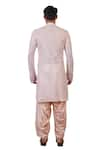 Buy_Ankur J_Peach Cotton With Silk Mesh Embroidery Mirror Embellished Kurta Salwar 