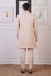 Shop_Ankur J_Peach Cotton With Silk Mesh Embroidery Mirror Sherwani Pant Set _at_Aza_Fashions