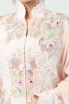 Anamika Khanna_Pink Embroidered Floral Stand Collar Kurta Gharara Set _at_Aza_Fashions