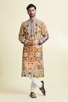 Buy_Anamika Khanna_Multi Color Printed Abstract Kurta _at_Aza_Fashions