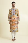 Anamika Khanna_Multi Color Printed Abstract Kurta _Online_at_Aza_Fashions