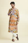 Buy_Anamika Khanna_Multi Color Printed Abstract Kurta _Online_at_Aza_Fashions