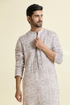 Buy_Anamika Khanna_White Printed Botanic Jaal Kurta 