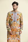 Anamika Khanna_Multi Color Printed Abstract Kurta _at_Aza_Fashions