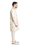 ARJUUN KILACHAND_Ivory Spun Silk Embroidered Kashmiri Kurta With Churidar _Online_at_Aza_Fashions