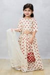 Buy_Pinkcow designs pvt ltd_Cream Cotton Print Floral Block Choli And Lehenga Set _at_Aza_Fashions