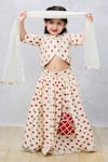 Buy_Pinkcow designs pvt ltd_Cream Cotton Print Floral Block Choli And Lehenga Set _Online_at_Aza_Fashions