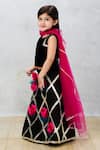 Buy_Pinkcow designs pvt ltd_Black Choli And Ghagra Scuba Embroidery Flower Midnight Elegance & Set 