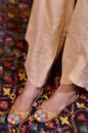 Buy_Yassio_Beige Thread Asiya Gulaab Bloom Embroidered Juttis _at_Aza_Fashions